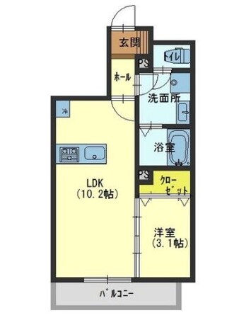 プリンシズコート渡辺通の物件間取画像